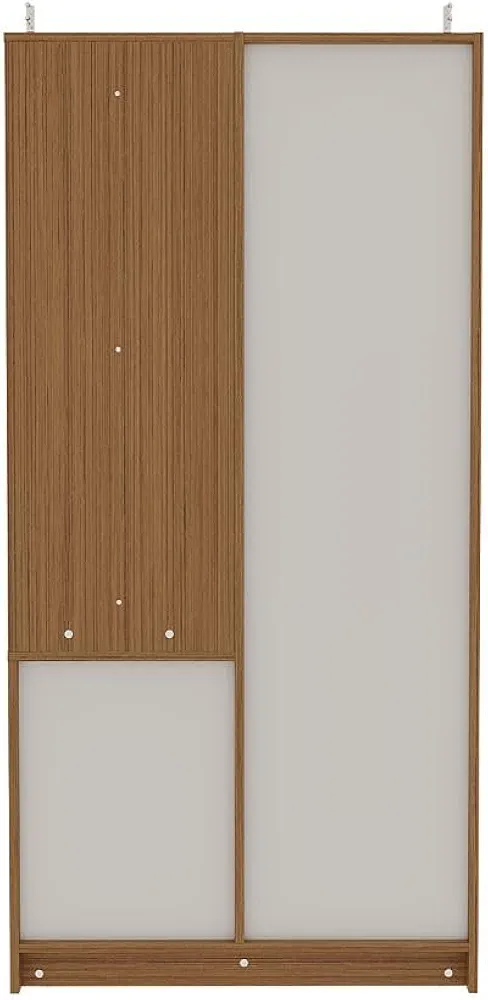 Dressing Table with Storage and Mirror | 1 Year Warranty | Wardrobe with Dressing Table (Engineered Wood - Urban Teak & Frosty White, Mako)