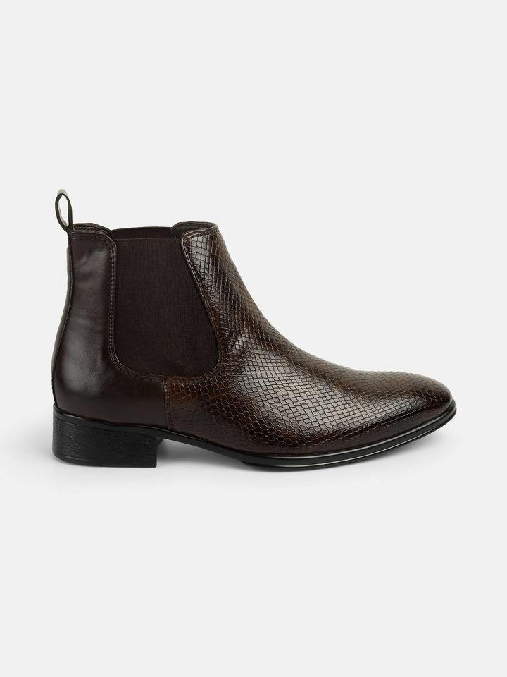 Mochi Mens Black Slip On Closure Chelsea Boots