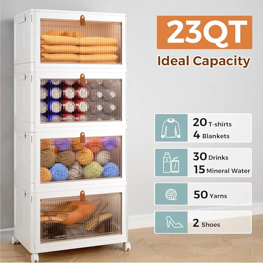Wardrobe for Clothes, Closet Storage Boxes, Wardrobe for Storage, Baby Cupboard for Clothes, Manual Sharpening for Home & Kitchen Adorable Room Decor & Gift (White, 4 Door)
