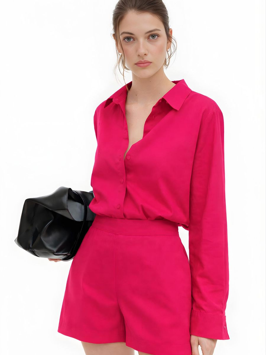Hot Pink Pure Cotton Short Co-Ord (Set of 2)