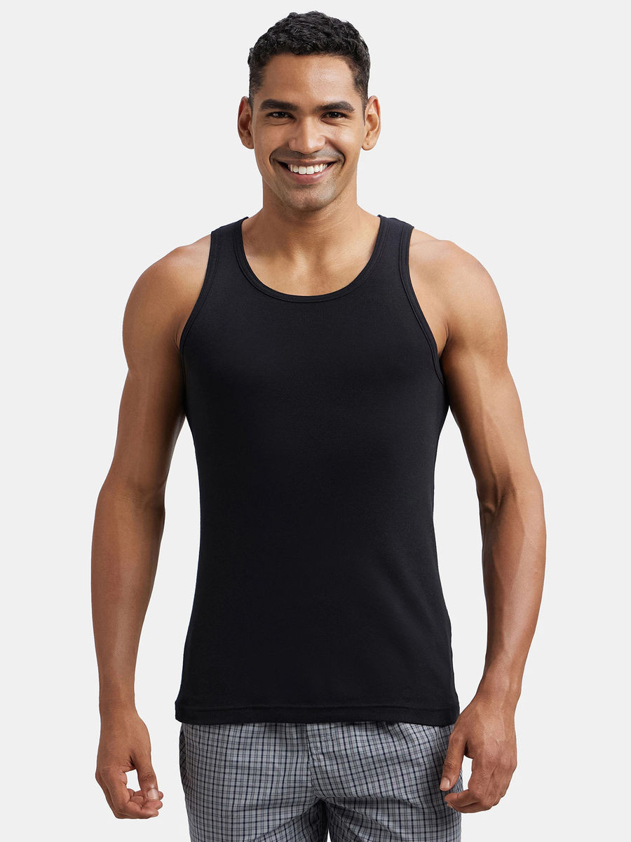 3 Pack FP04 Men Super Combed Cotton Rib Round Neck Sleeveless Vest